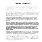 lottery essay
